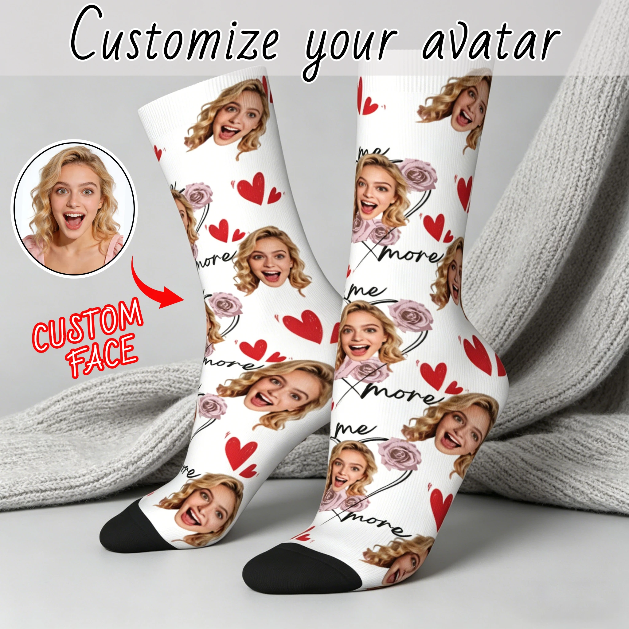 

Custom avatar socks for men and women custom photo socks personalized picture socks photo socks personalized gifts