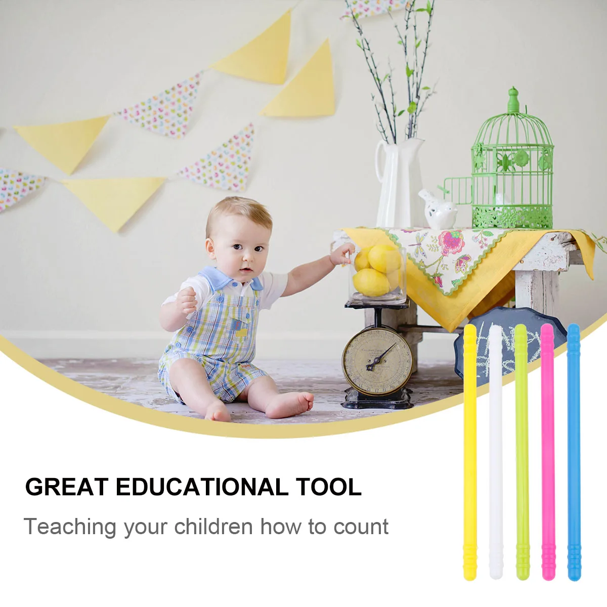 

2 Sets Math Stick Teaching Aids Counting Rods Educational Puzzle Toys Children Early Learning Mathematics Skills Colorful STEM