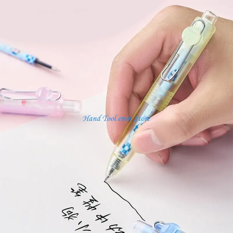 

H37F 4Pcs Neutral Pen 0.5mm Point with Press Designs Retractable Writing Tool Fast Drying Ergonomic Grip For Office Tasks