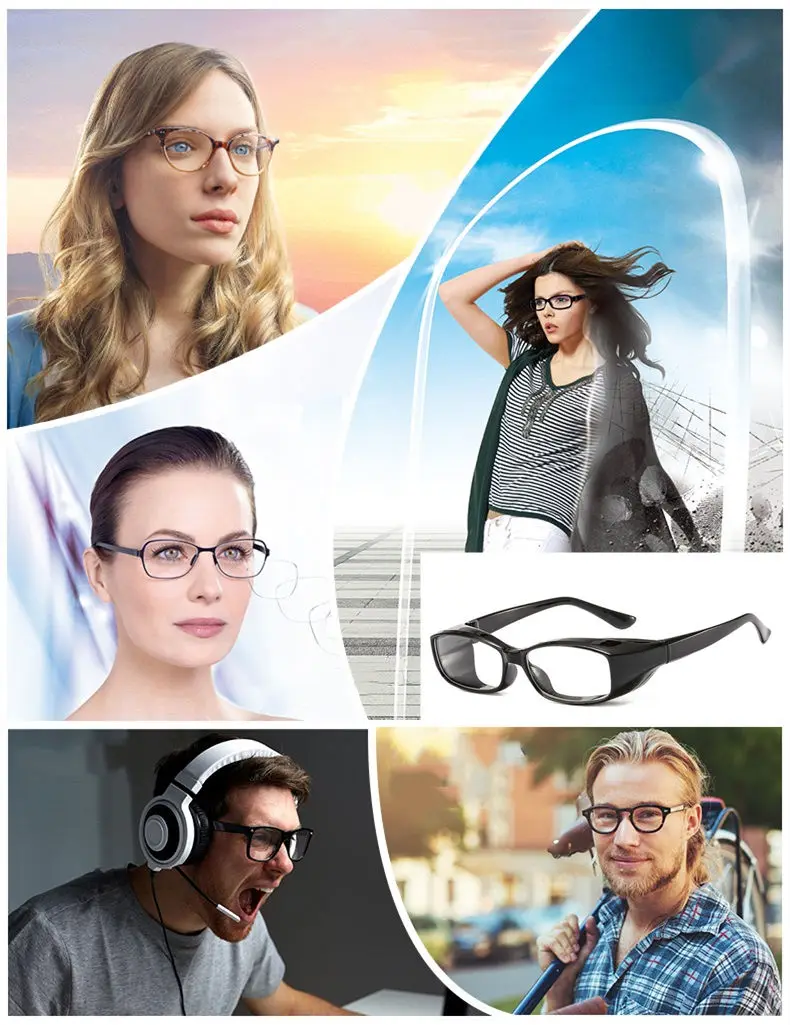 Myopie-Brille -0,5 bis -8,0 Damen und Herren, blockiert Staub, vollständig geschlossener Rahmen, kurzsichtig, verschreibungspflichtige Brillen, Astigmatismus, individuell F192 – Detail 24