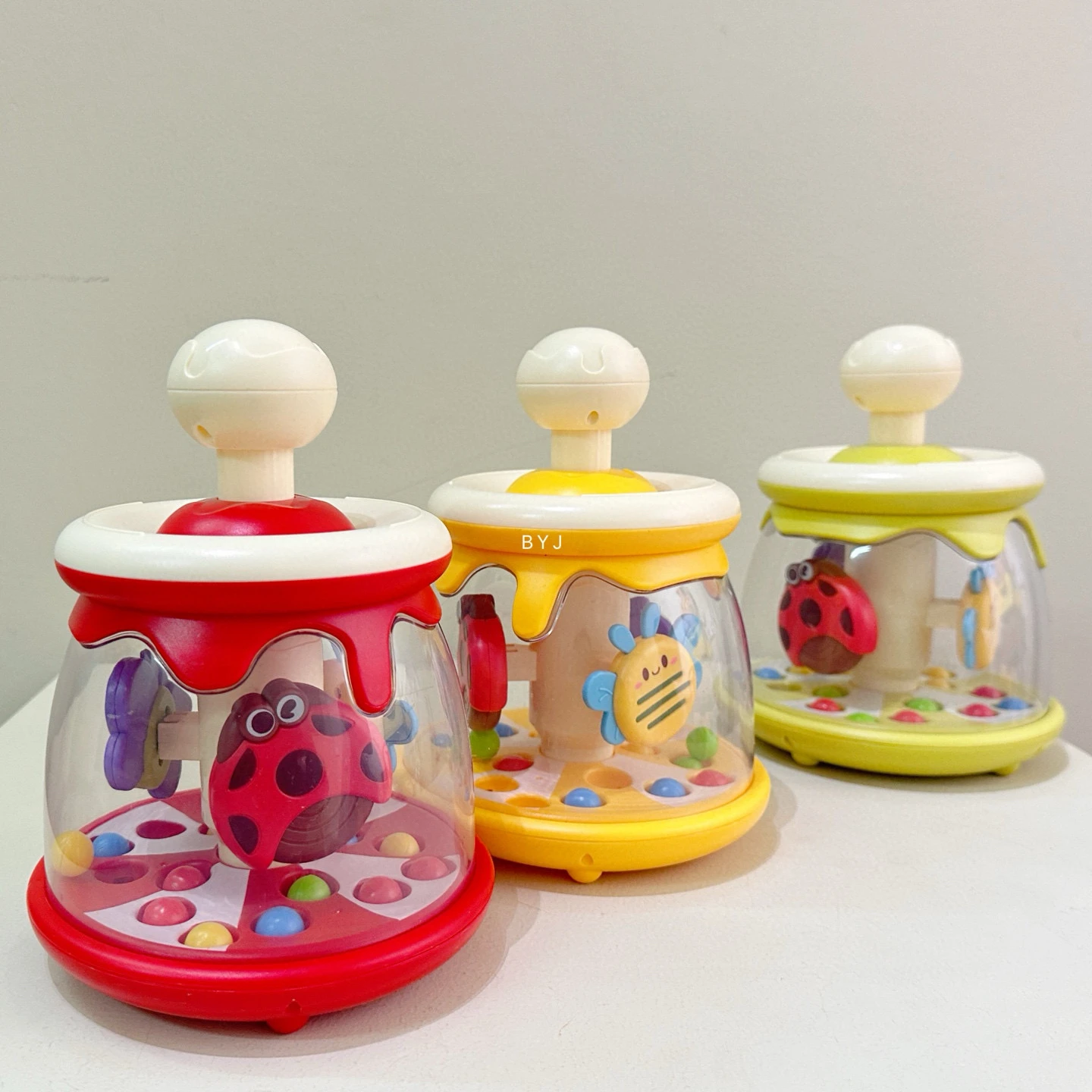 赤ちゃんの早期教育玩具-プレッシャージャンピングビーズおもちゃ-回転ローリングボール-知能開発玩具-～2歳向け
