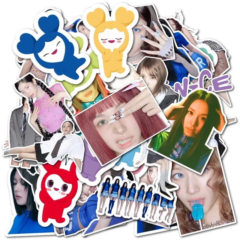 56 autocollants mignons de personnages d'anime TWICE, autocollants en vinyle imperméables, décorations DIY pour journal, bouteille d'eau