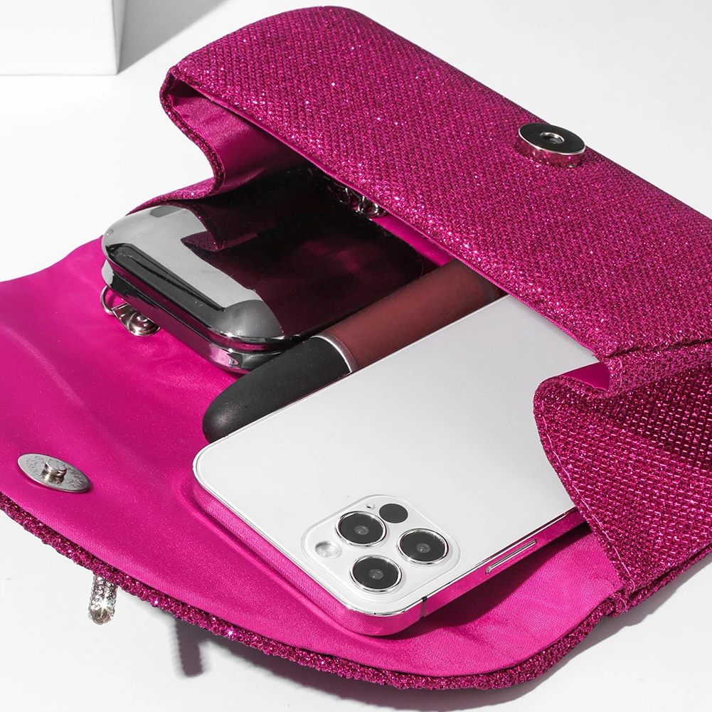 

Evening Bag for Women Rhinestone Formal Handbag Satin Sparkly Satchel Purse Wedding Party Prom Purse
