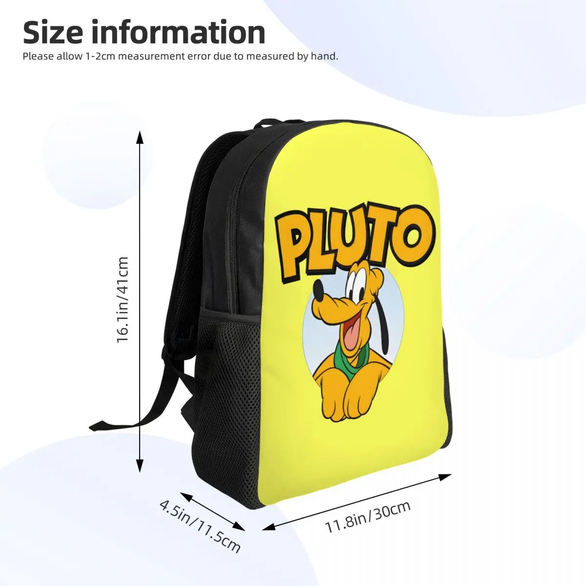 Custom Pluto Backpack for Women Men School College Students Bookbag Fits 15 Inch Laptop Dog Cartoon Bags
