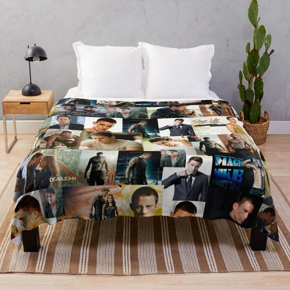 

Channing Tatum Seamless Squarish Photo Collage Throw Blanket Extra Large Throw warm winter Hairy Custom Blankets