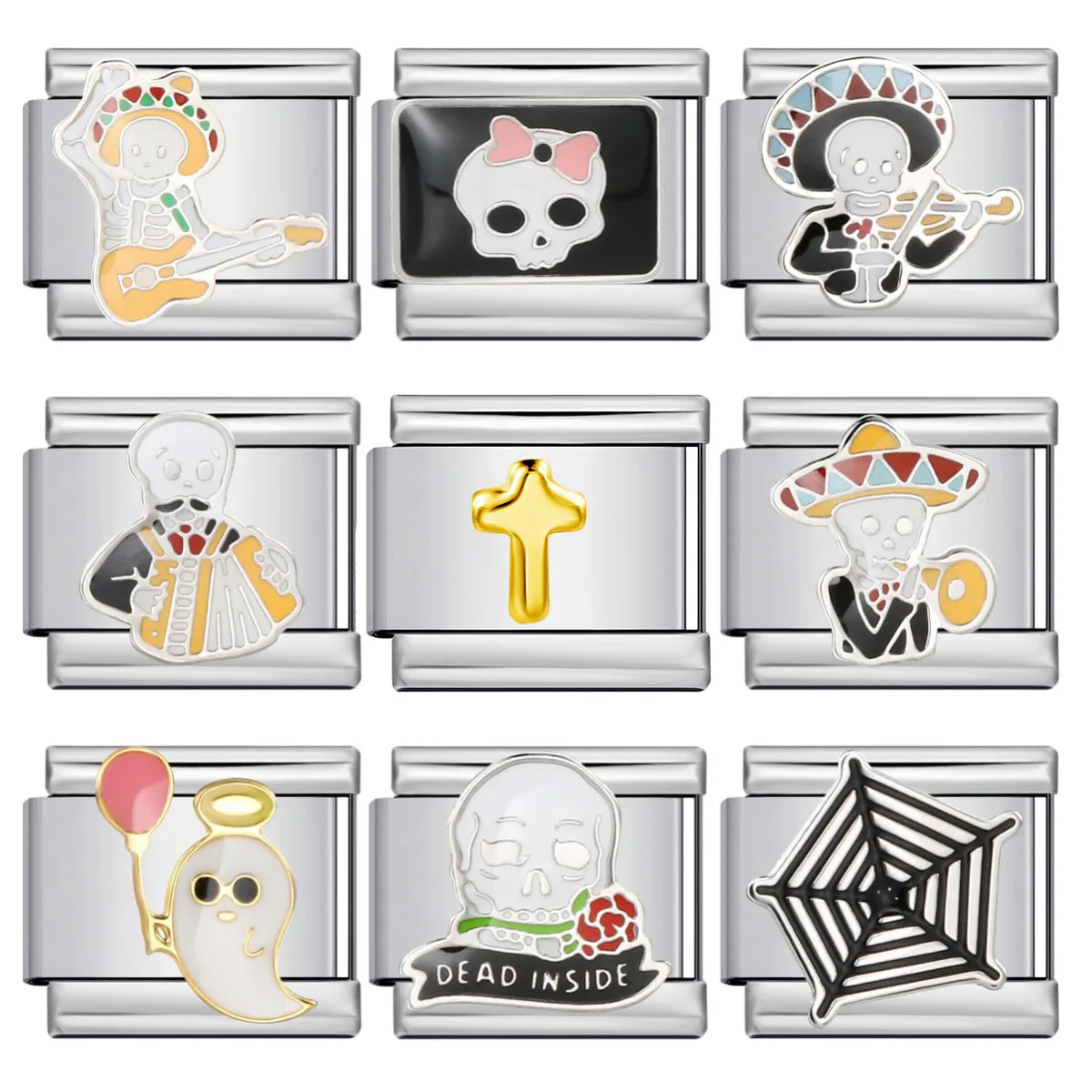 Традиционный-мексиканский-день-мертвых-демонов-женский-шаман-подвесные-звенья-подходят-для-браслета-9-мм-браслет-из-нержавеющей-стали-изготовление-ювелирных-изделий-своими-руками