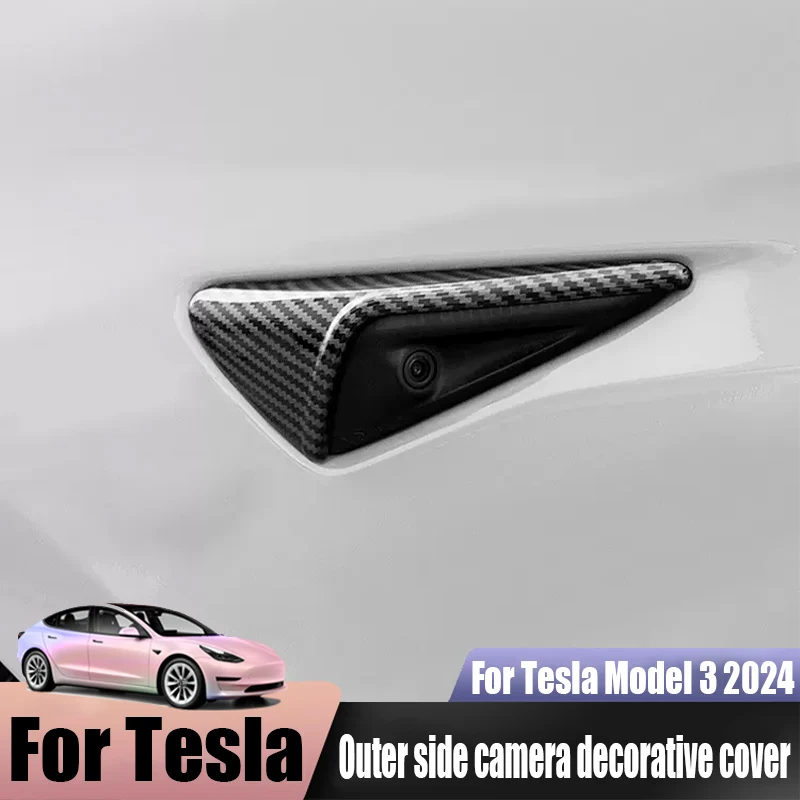 

For Tesla Model 3 2024 outer side camera decorative cover car exterior decoration products ABS material