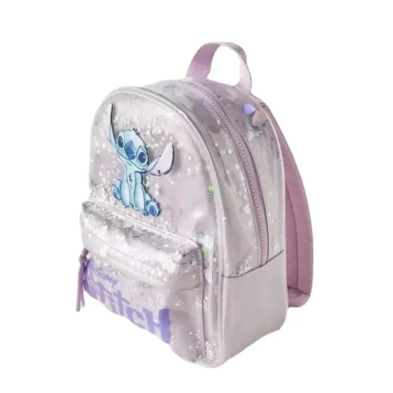 Mochila escolar multifuncional con lentejuelas de dibujos animados de Disney Stitch para niños y niñas