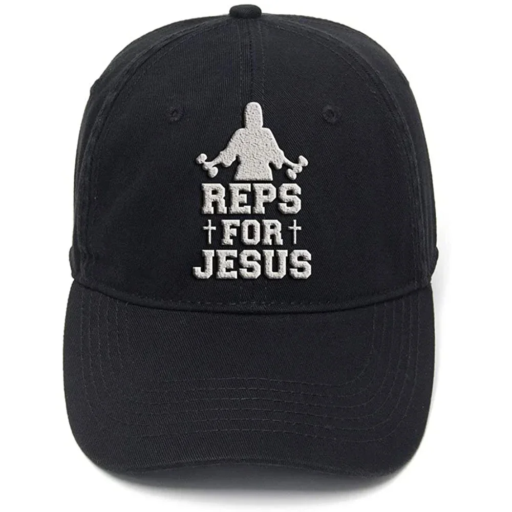 Lyprerazy Reps for Jesus Washed Cotton Adjustable Men Women Unisex Hip Hop Cool Flock Printing Baseball Cap