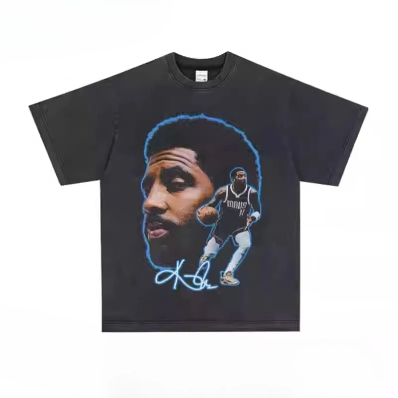 2026 Kyrie Irving Basketball Star Casual Printed American T-shirt Men's and Women's Small Neckline Short Sleeves