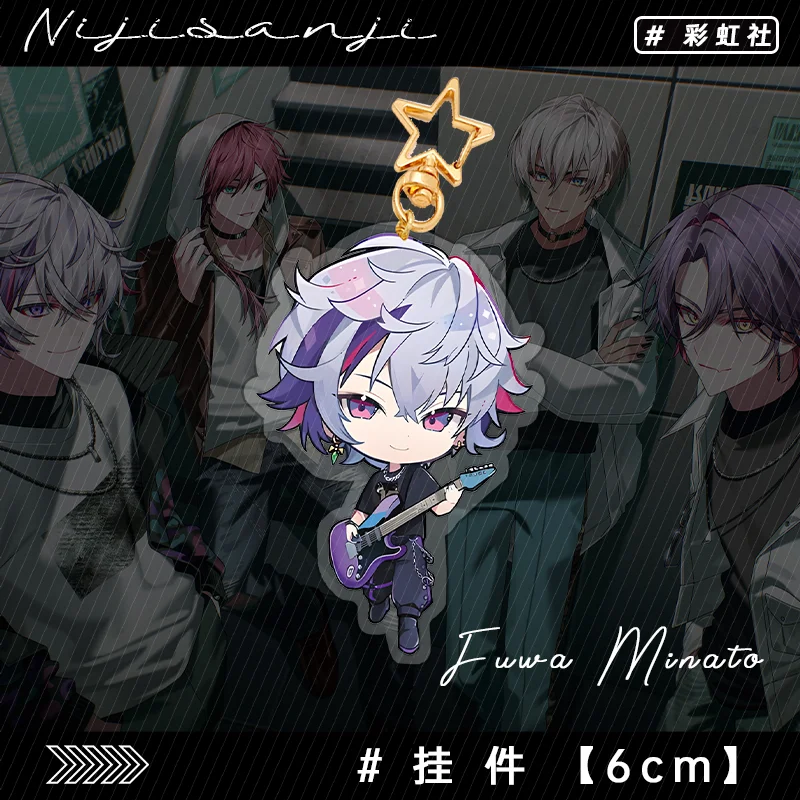 أنيمي NIJISANJI Watarai Hibari Fuwa Minato تأثيري الاكريليك حامل نموذج الكرتون قلادة ورق ملون الاكريليك الطوب