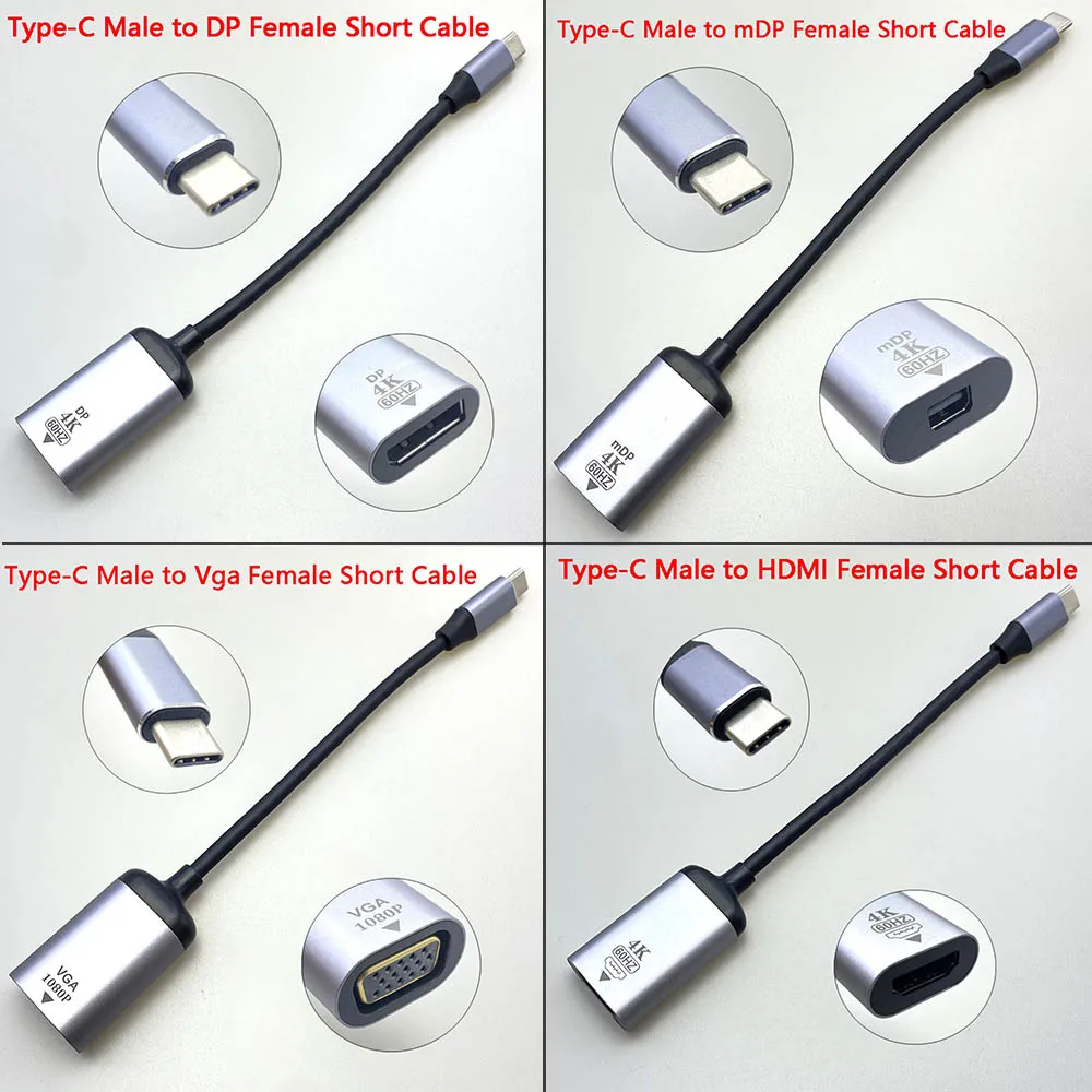 USB Type C To HDMI-Compatible 8K USB C to DP DisplayPort miniDP 4K VGA Adapter For Laptop MacBook TV Box PS5 Switch iPad Galaxy