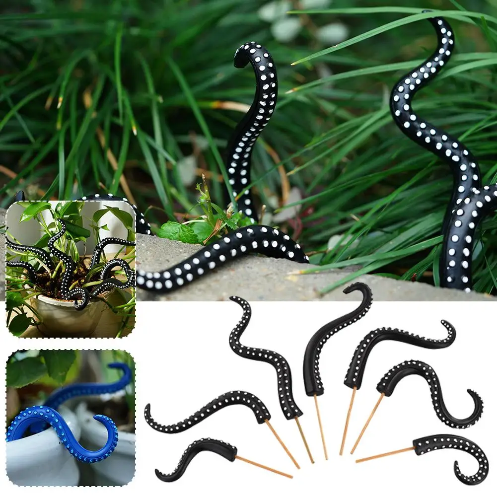 7PCS Seamonster Tentacles Octopus Tentacle Plant Stake Garden Stakes For Plant Decor Octopus Tentacle Stakes