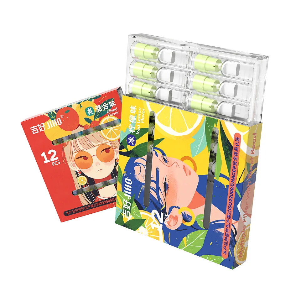 

Ice Mango Scent Built-in Burst Bead Filter Tips, Disposable Holder for indoor and outdoor daily smoking use