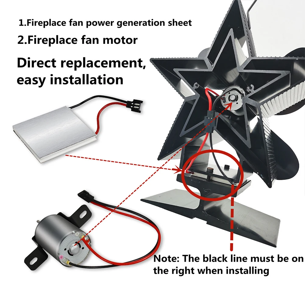 Fireplace Fan Motor And Power Generation Sheet -Chimney Stove Fan Replacement- Kit Thermal Power Fireplace Fan Accessories