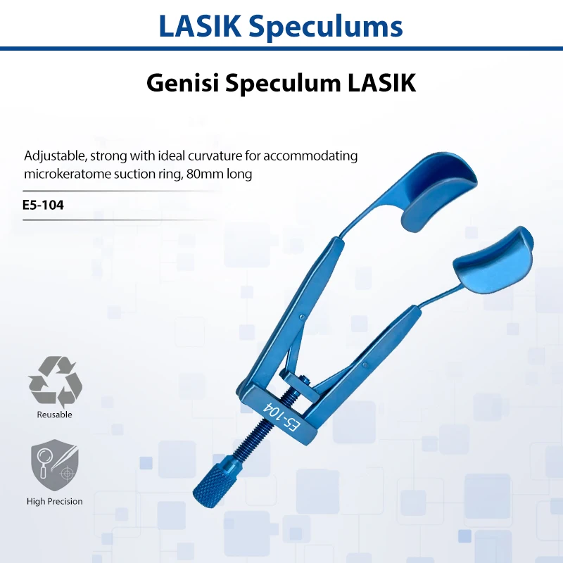 Genisi LASIK Speculum Adjustable Ophthalmic Eye Retractor Reusable Eyelid Speculum for LASIK Eye Refractive Surgery Instrument