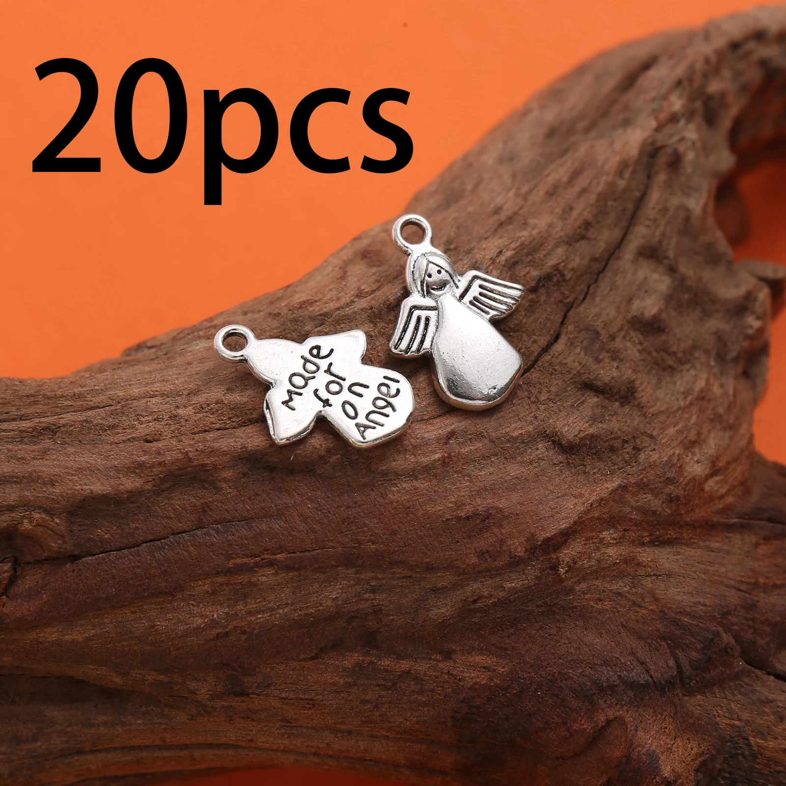 20 Double-Sided Angel Charms with English Engraved Text, Suitable for DIY Bracelets, Necklaces, and Earrings, Protective and Blessing Handmade Beaded Jewelry Accessories