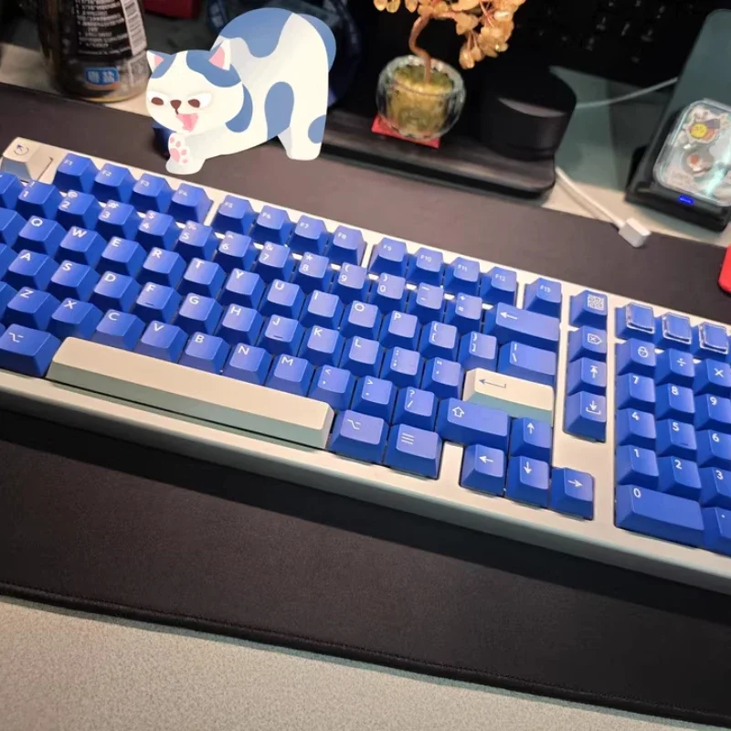 PBT Fans Serenity Blue Mechanical Keyboard Two-color Keycap Custom PBT Material Keycap Cherry MX Switch and Axis Compatibility
