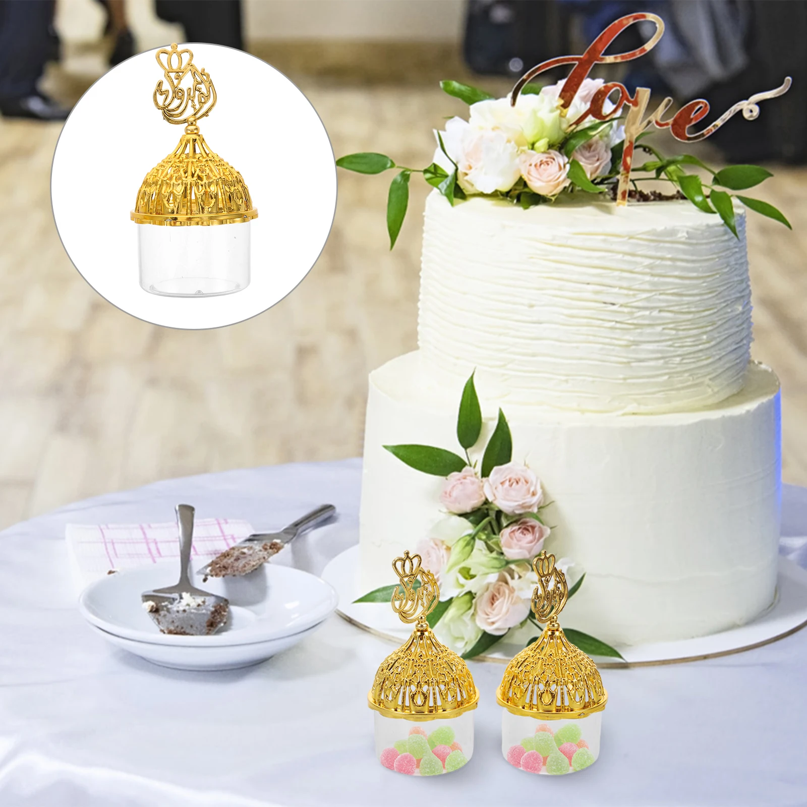 

12 Pcs European Wedding Candy Box Containers with Lids Butterfly Boxes for Party Favors Plastic Cookies Decorative Jar Dry Food