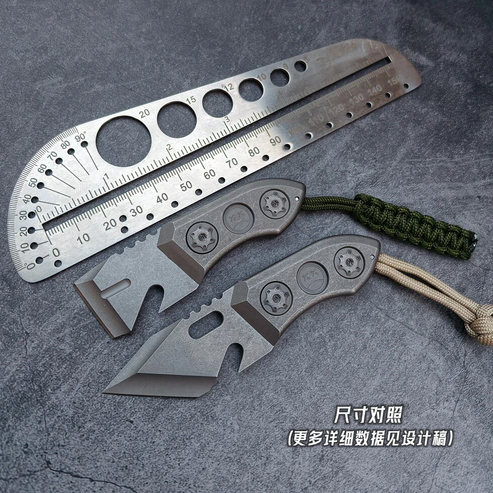 EDC DC53 Titanium Alloy Crowbar with Carbon Fiber Sheath Bottle Opener Outdoor Camping Multifunction Tools