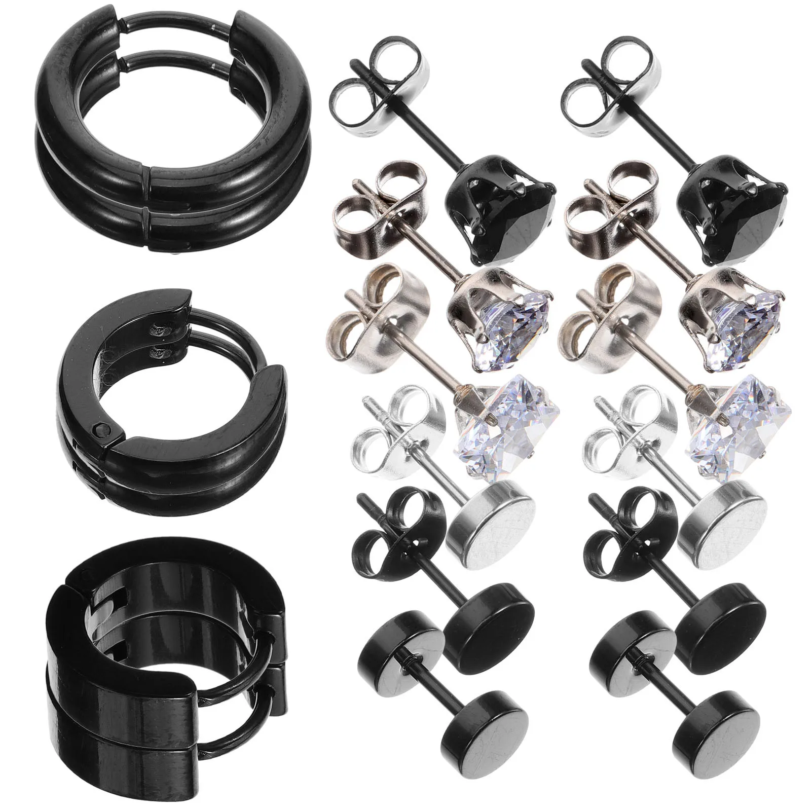 Zestaw kolczyków minimalistyczne kolczyki koła uniwersalne dopasowanie do różnych stylizacji bezpieczne w noszeniu modna biżuteria