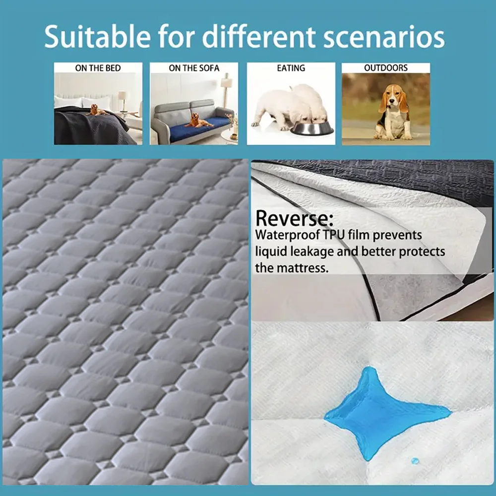 Waterproof Non-Slip Dog Bed Cover and Pet Blanket Sofa Pet Bed Mat, Soft and Breathable Mattress Cover view 3