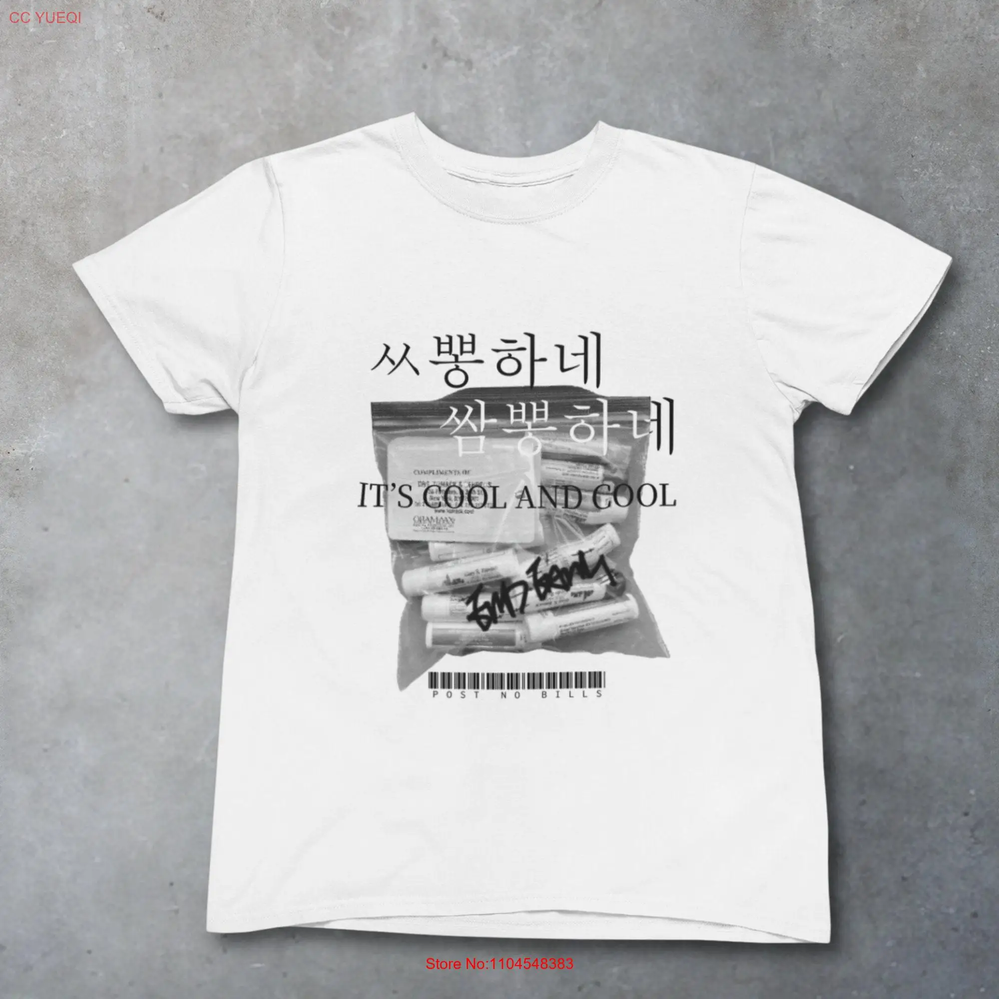 Camiseta única de tipografía coreana Ssam Bong, ropa informal Hipster de moda urbana Retro de los años 90, perfecta