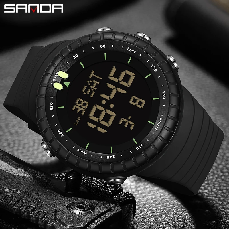 SANDA Brand Outdoor Men\'s Sports Watch Luxury Waterproof Military Display Clock Man Watches LED Digital Electronic Wristwatch