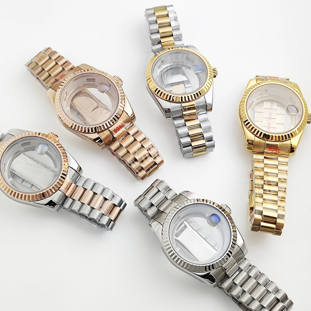 39mm Case Miyota 8285 Stainless Steel Case Sapphire Glass Mirror Surface Suit Suitable for 31mm Dial Miyota 8285 Watch Parts