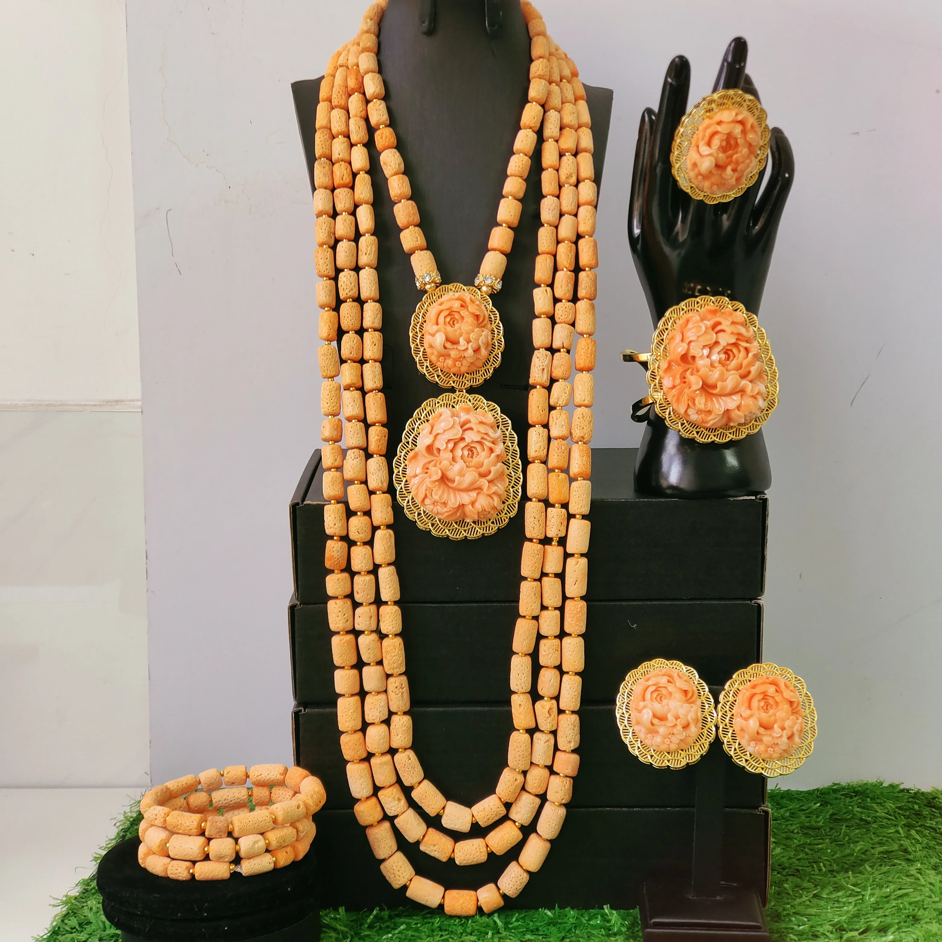 Handcraft Coral Jewelry Nigerian Wedding Coral Necklace African Beads Jewelry Sets 2026 New