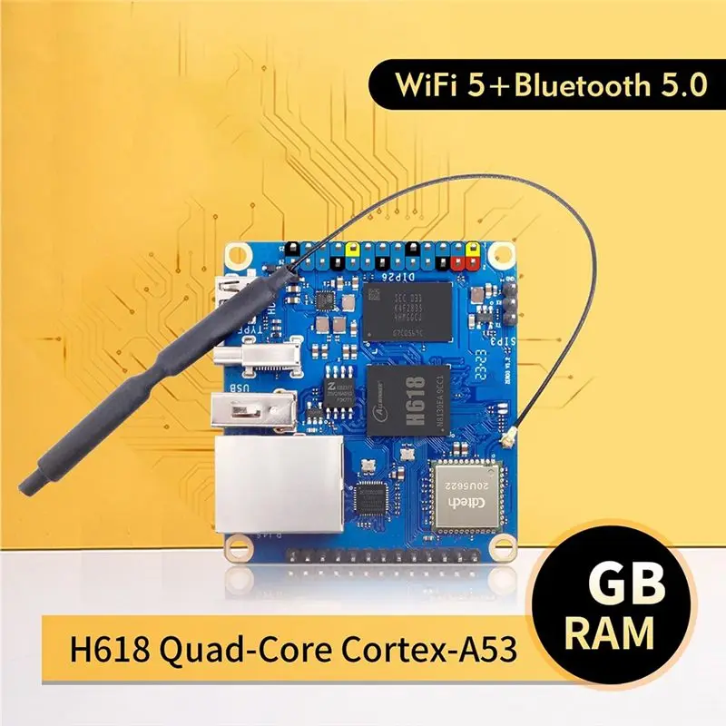 

(ABDH) Для платы разработки Orange Pi Zero 3, 1.5 ГБ ОЗУ, H618, WiFi5+BT 5.0, Gigabit LAN, для Android 12, Debian12, Ubuntu22.04