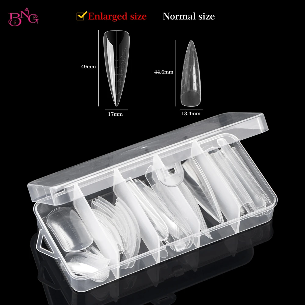 BNG Nail Dual Forms für Poly Extension Gel Nagelformen für Builder Gel Wiederverwendbare 15-Größen Acryl-Nagelformen-Sets für die Maniküre – Detail 9