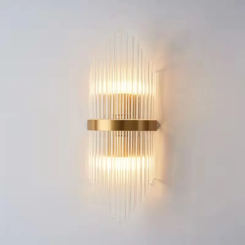 Imagem -03 - Gold Crystal Led Wall Light Sconce Iluminação Modern Lâmpada de Parede Quarto Banheiro Sala de Estar