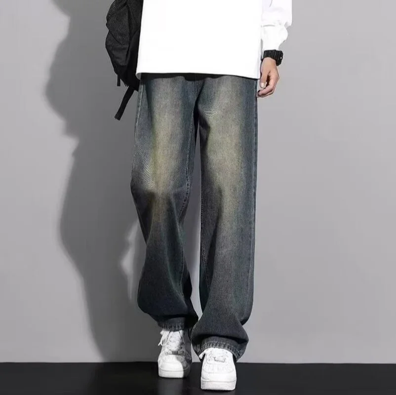 

Men's Loose Wide Leg Trendy Versatile Pants Straight Brand All Matching Young Pants High Quality Summer Autumn Denim Jeans