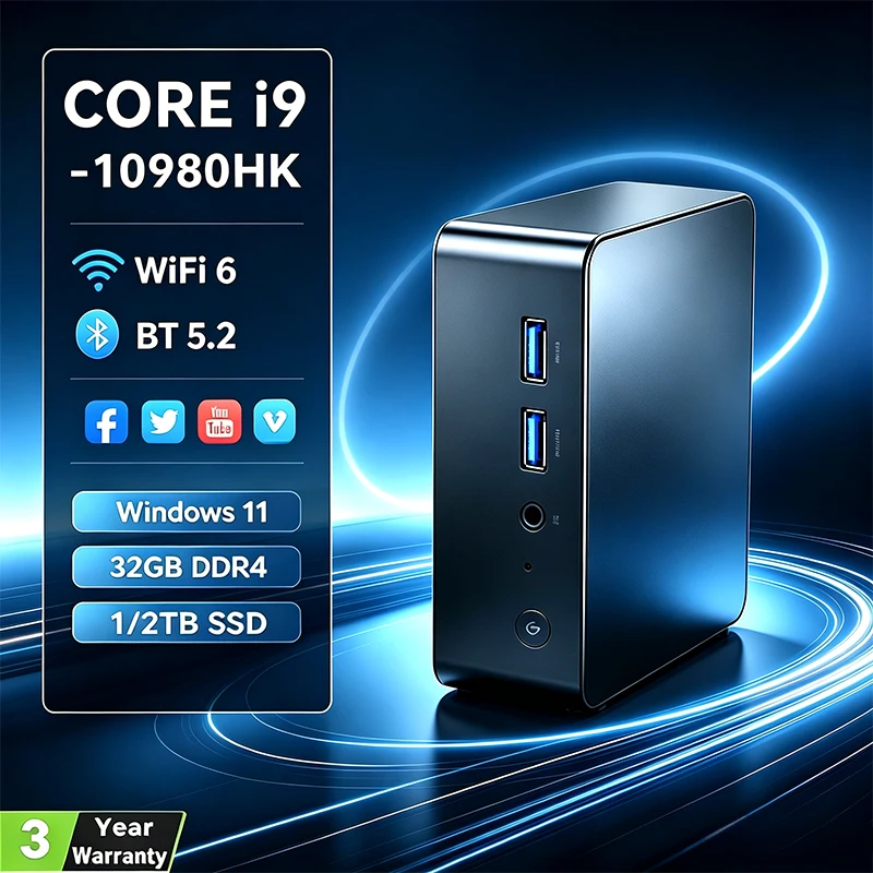 2026 Mini PC Windows 11 Pro Intel I9-10980HK/N150 Mini PC Gamer Computer 32GB RAM 1TB 2TB SSD WIFI 6 BT5.2 4K Gaming Desktop PC