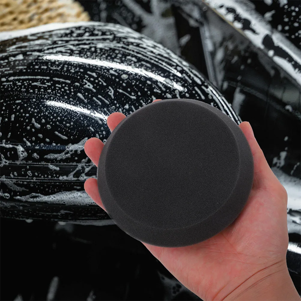 

4Pcs Waxed Sponge Cotton Black Edge Car Polish Applicator Buffing Pad Furniture Waxing Tool Durable Vehicle