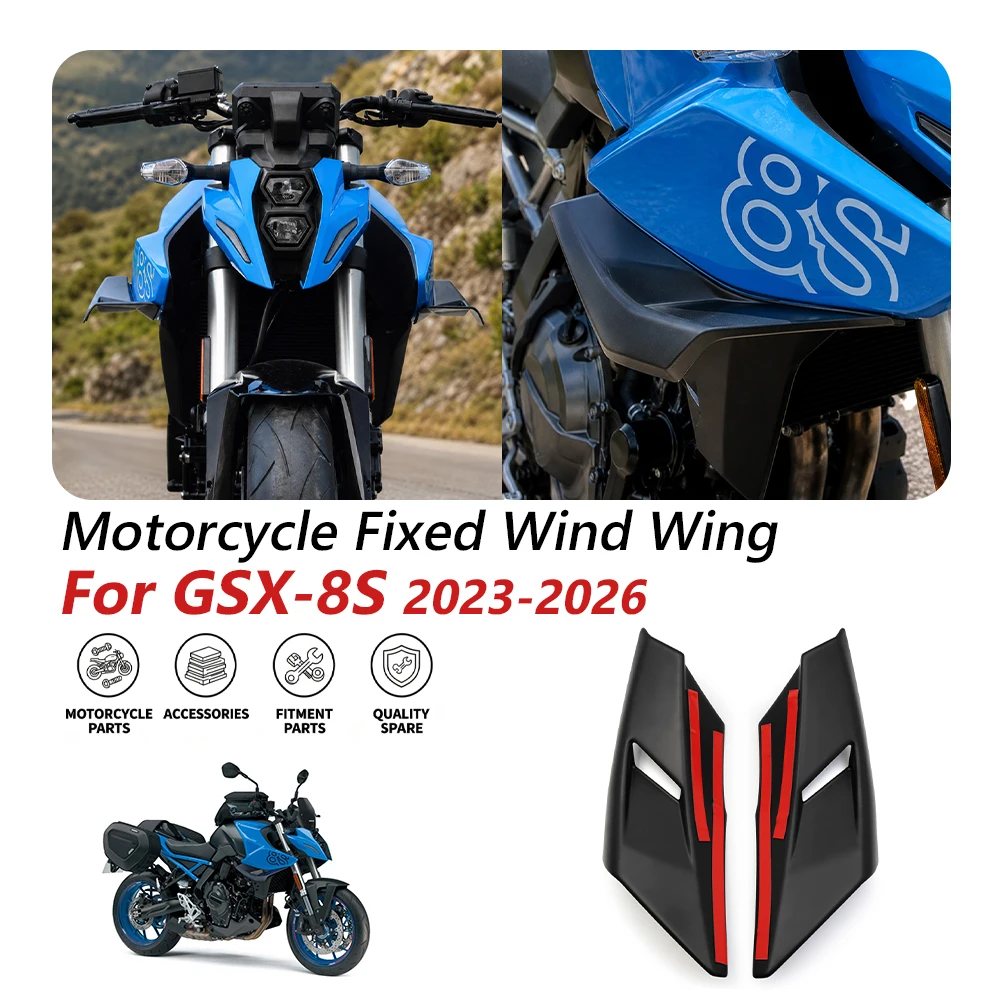 GSX-8S Motorcycle Front Spoiler Winglet Aerodynamic Side Wind Deflector Fairing Wing For GSX-8S GSX8S GSX 8S 2023-2026 2025 2024