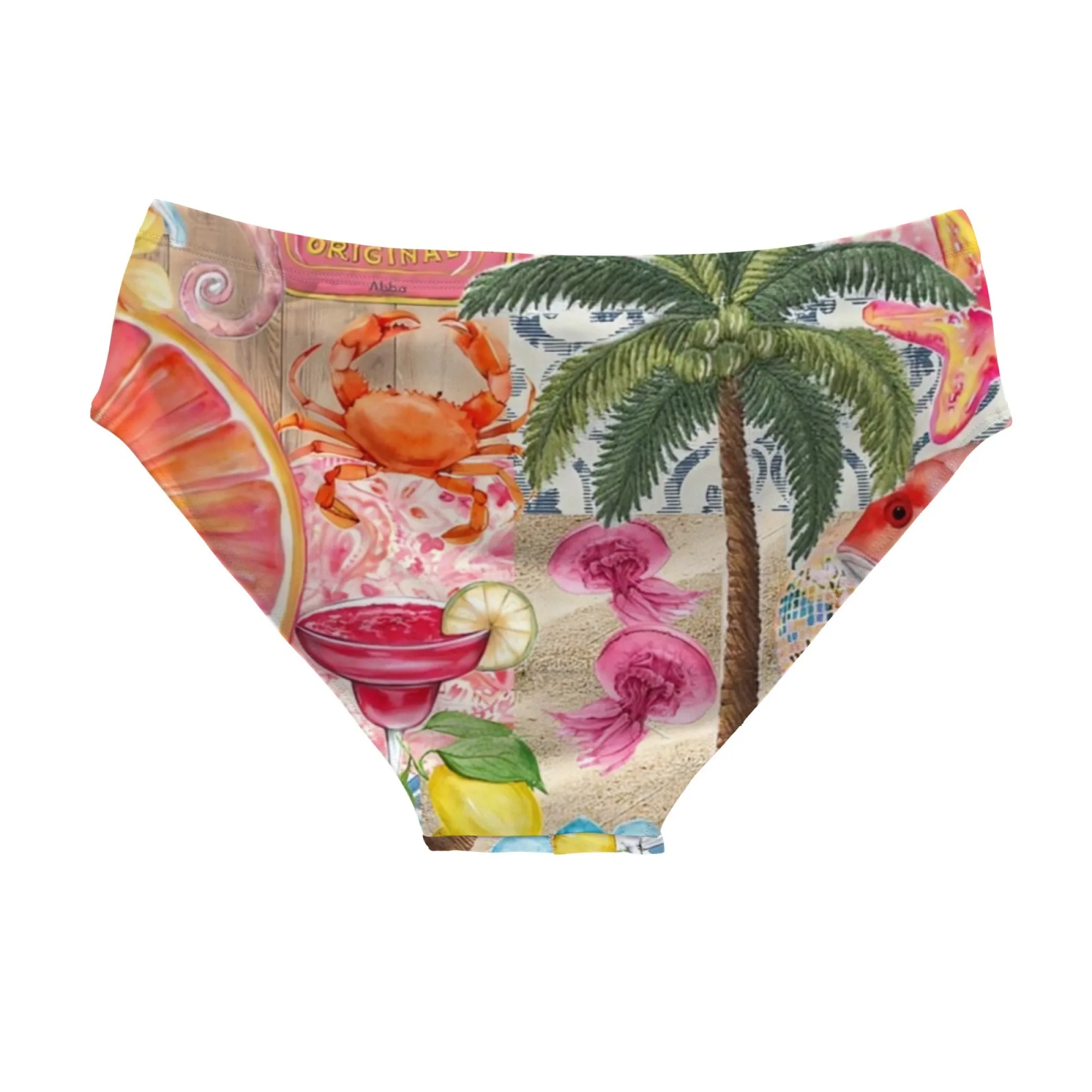 Tropical Island Swim Trunks Slim-fit Durable Drawstring Men's Triangle Trunks Water Parks Island Sunbathing Men's Vacation Gift