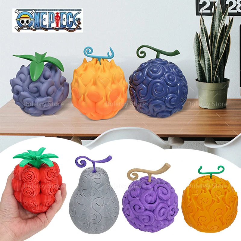 Figuras de Frutas del Diablo de ONE PIECE, Tamaño Grande, Fruta Oscura, Impresas en 3D, Fruta de Goma, Fruta de Llama, Fruta de Op, Modelo Coleccionable de Frutas Demoníacas