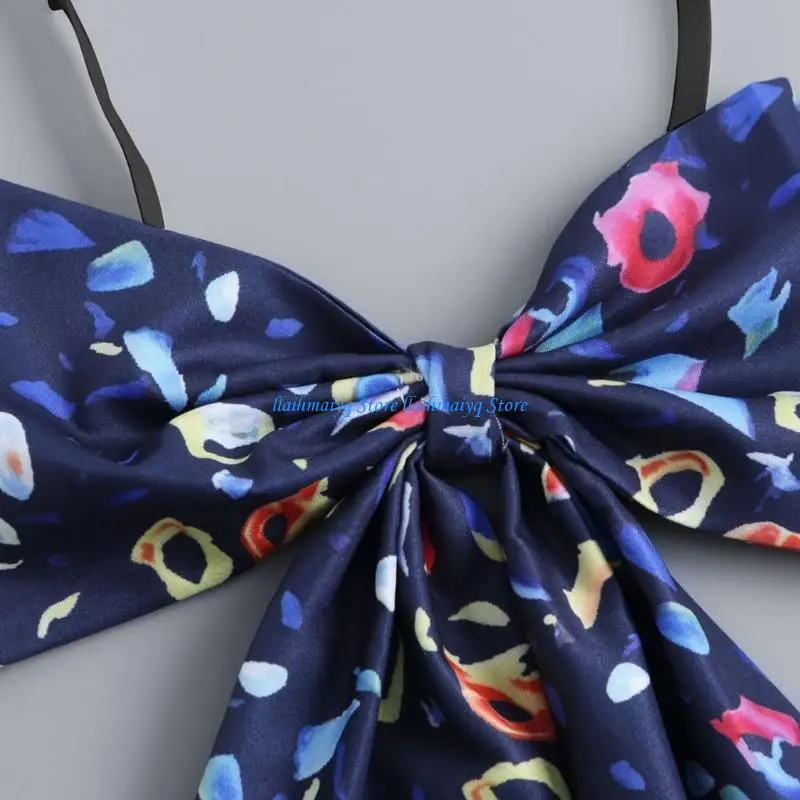 

573B Oversized Cravat Scarf Printed Detachable Collar DressingUp Neckpiece