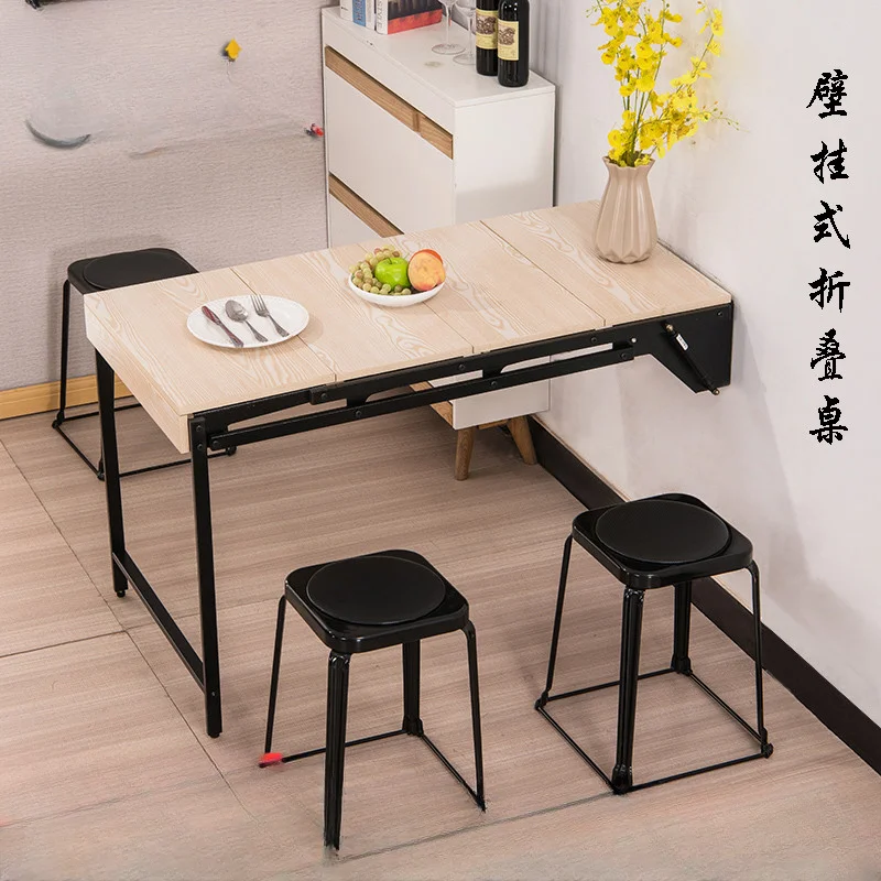 

Wall-mounted deformation folding table Wall Internet celebrity dining table Multifunctional bookshelf Balcony shelf Small apartm