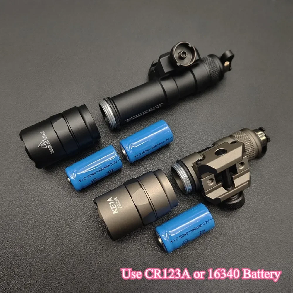 전술용 M300B M600B LED 손전등 업그레이드 메탈 스트로브 라이트 총 액세서리 20mm 레일 호환 사냥용 토치 압력 스위치 포함