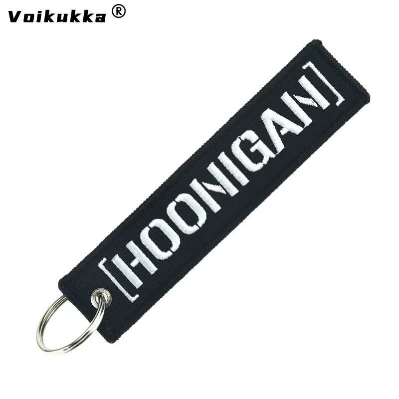 Voikukka Jewelry 2022 New Product HOONIGAN LAUNCH KEY Both Sides Embroidered Motorcycle Keychain Wholesale For Men Boyfriend