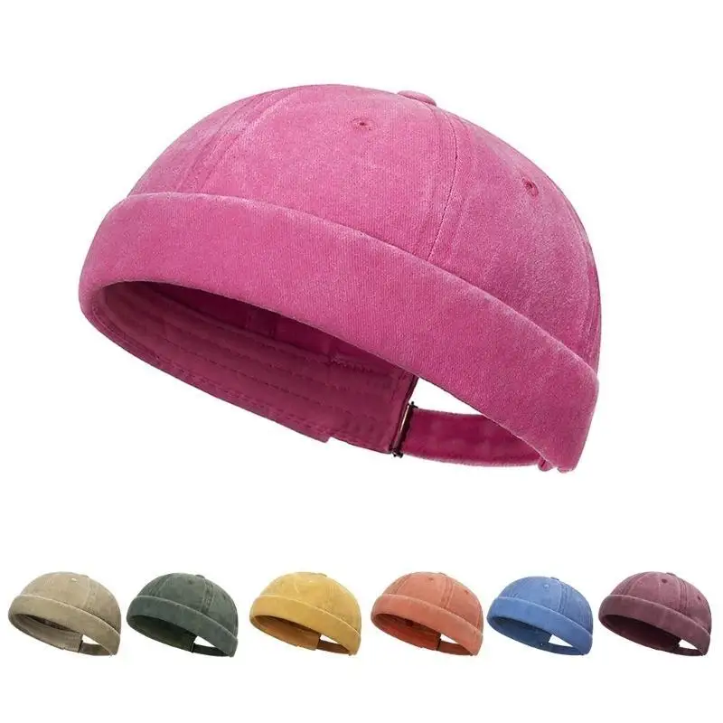 

39BD Casual Distressed Skull Hat Casual Hat Cotton Rolled for Daily Wear Outdoor Activity Streetwear Photo Props