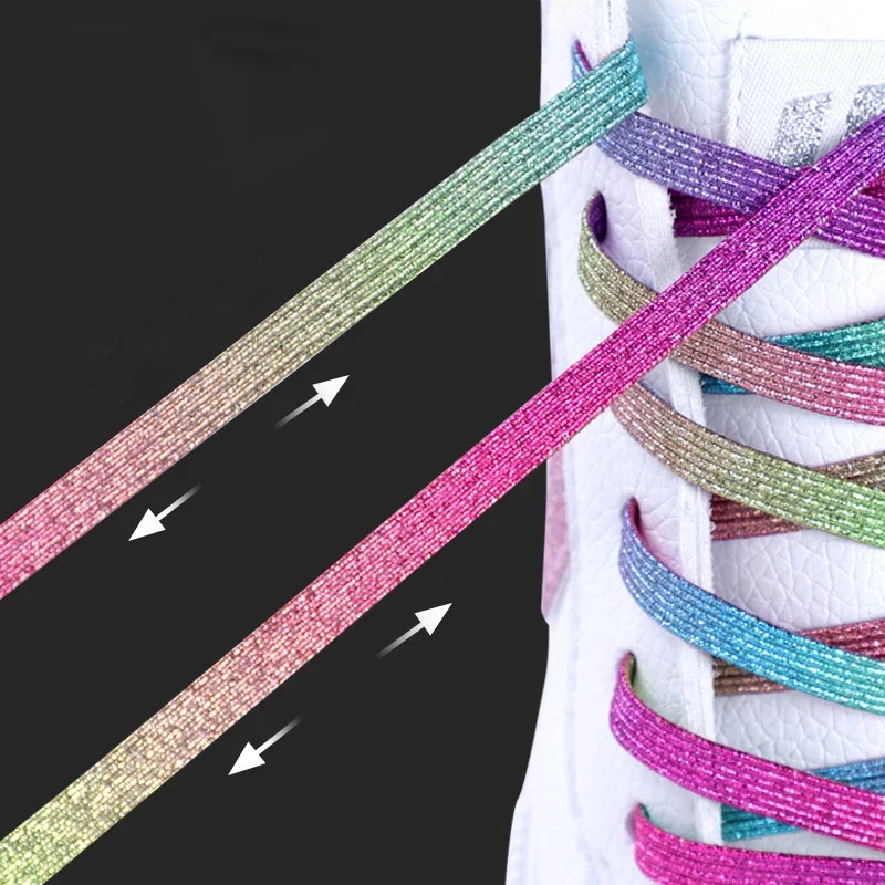 New Elastic Locking ShoeLace Metal Lock Shoe Laces Fashion Women No Tie Shoes Lace Kids Adult Unisex Sneakers Laces Strings image 2