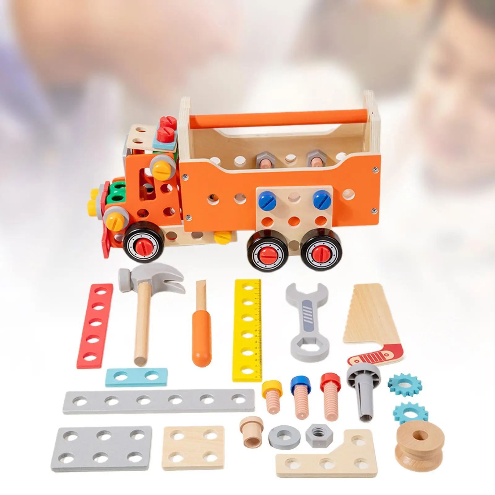 Holzwerkzeug-Spielzeug, Holzspielzeug-Set, Weihnachten, Geburtstag, Geschenke, kreatives Geschenk, Vorschulwerkzeug, Montessori-Spielzeug, Werkzeugkasten für Kinder im Alter von 3–6 Jahren
