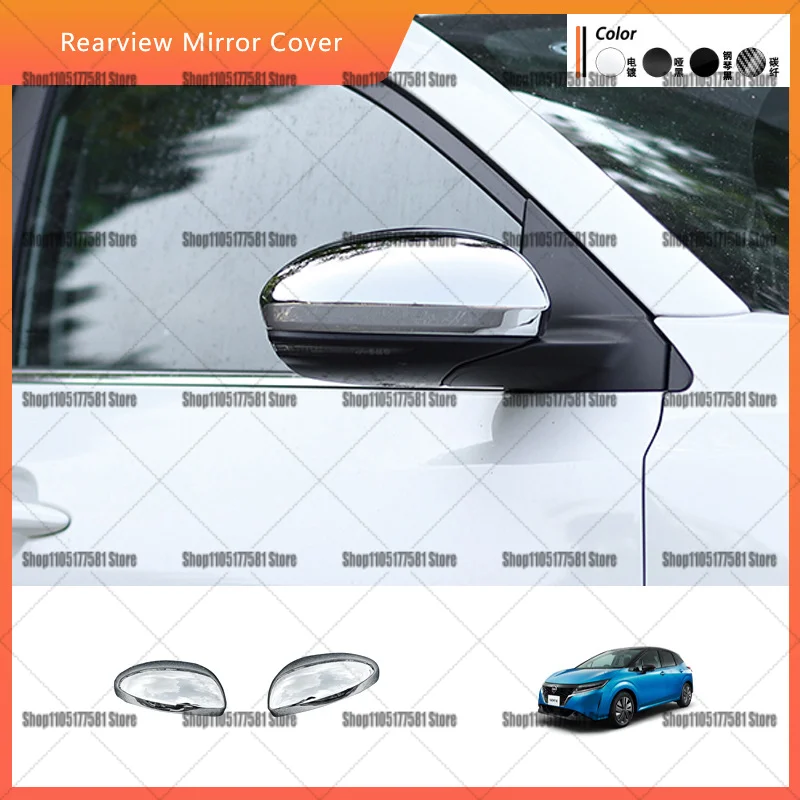 For Nissan Note E13 2021 Mirror Cover Cap, Carbon Look, Decorative Trim Shell, Replacement Accessory