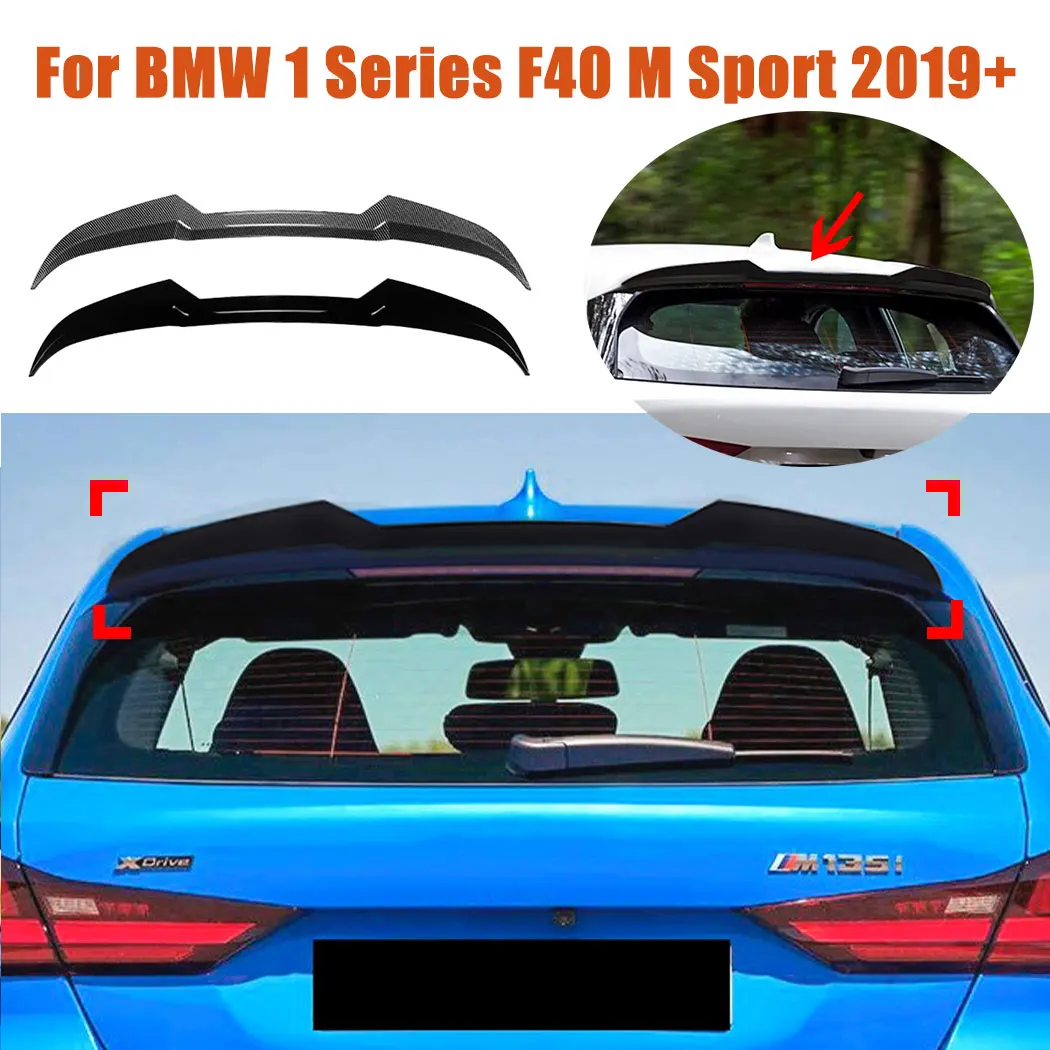 For BMW 1 Series F40 M Sport 2019+ Gloss Black/Carbon Look ABS Tail Wing Rear Spoiler Splitter Body Kit Exterior Guard Modified