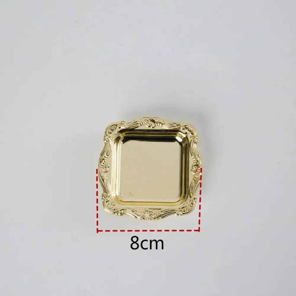 Mini cuisine or argent pour décoration de maison, Sushi gâteau Snack stockage assiette de fruits plateau de rangement fournitures pour la maison