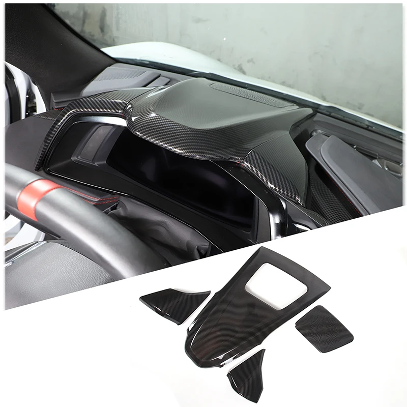ABS Carbon Fiber for Corvette C8 Coupe Z51 2020-2023 Car Interior Center Console Dashborad Panel Speedometer Cover Trim